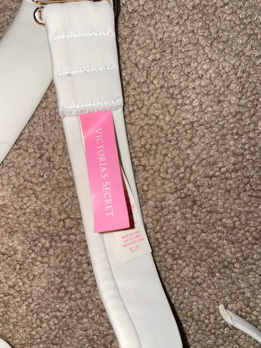 Victoria's Secret White and Black Triangle Bikini Tops - Picture 3 of 4